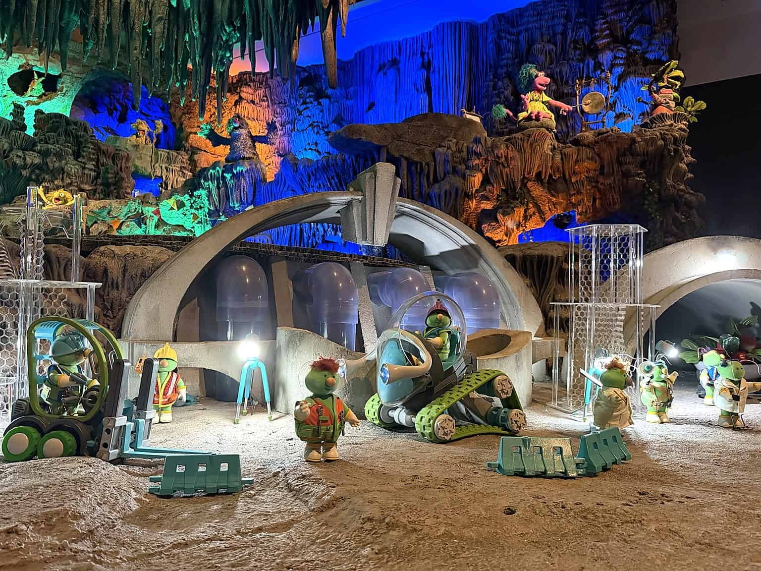 Detailed Fraggle Rock set and characters at the Jim Henson exhibition at GOMA